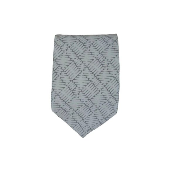 🆕 GIORGIO ARMANI Beige Geometric Silk Tie ITALY 56